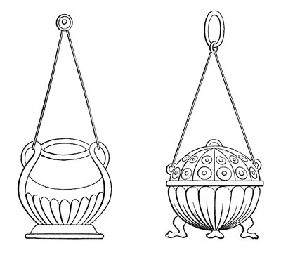 吊灯，9世纪，1870年 作者 不明