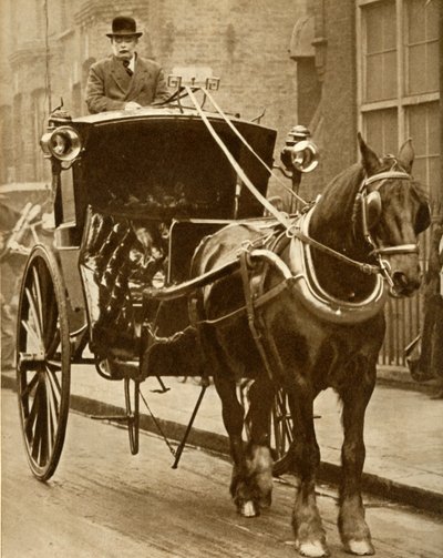 Hansom出租车，c1910，1935年。 作者 不明