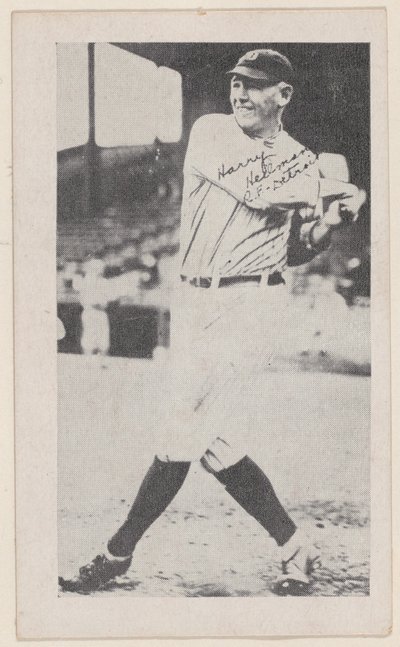 哈利-海尔曼，R.F，底特律，来自棒球条卡W575-2，约1921-22。 作者 不明