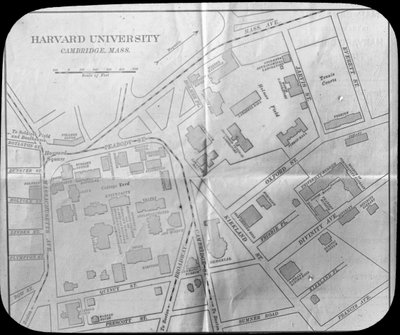 哈佛大学校园地图，19世纪末或20世纪初，美国马萨诸塞州剑桥 作者 不明