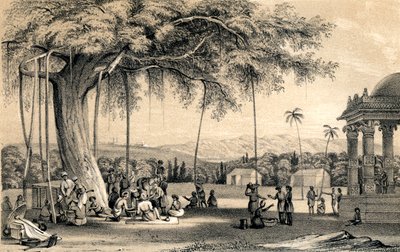 村长主持法院，1847年 作者 不明
