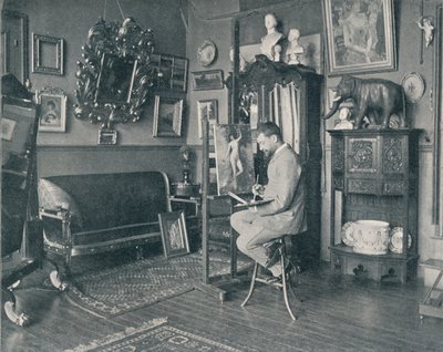 亨利·格维克斯（Henri Gervex）在他的工作室，c1897年 作者 不明