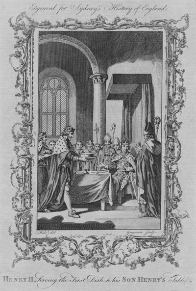 亨利二世（Henry II）为他的儿子亨利（Henrys）餐桌上的第一道菜，1773年。 作者 不明