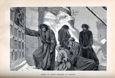 亨利四世在卡诺萨（Canossa）做苦行，1882年 作者 不明