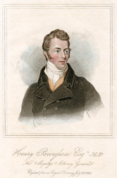 亨利·彼得·布洛厄姆（Henry Peter Brougham），第一任布洛厄姆男爵和沃克斯，苏格兰律师和政治家，c1820年 作者 不明