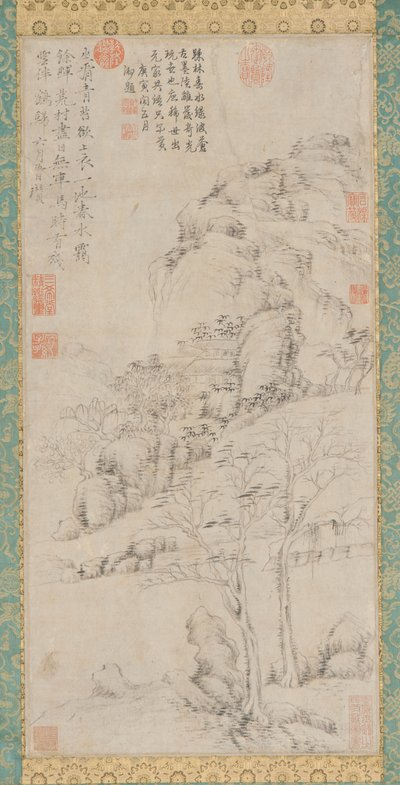 山坡和竹子，17世纪。 作者 不明