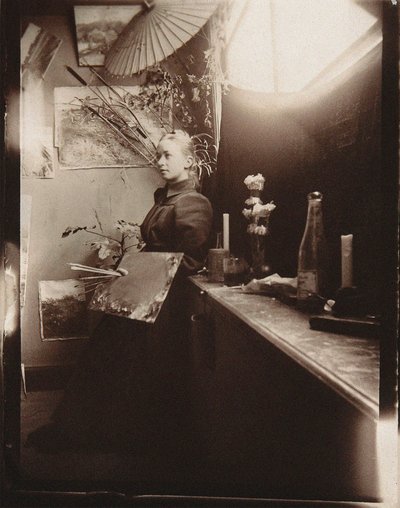 Hilma af Klint在斯德哥尔摩的Kungliga Akademien，1885年。 作者 不明