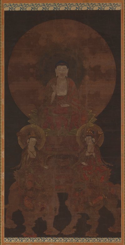历史上的释迦牟尼佛与菩萨福根...，室町时代，15世纪。 作者 不明