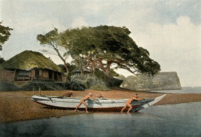 横滨，Pecheurs Pres横滨村，横滨附近的横滨渔村，本乡，1900年。 作者 不明