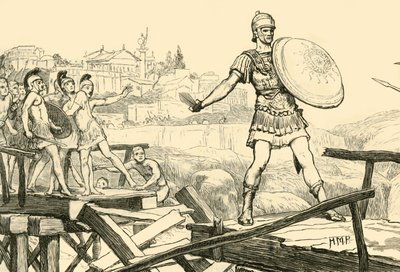 Horatius Cocles捍卫桥梁，1890年。 作者 不明
