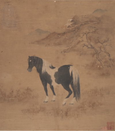 马和风景。 作者 不明
