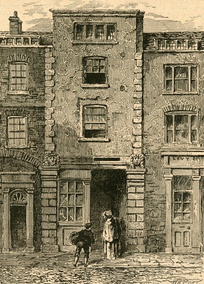 据说在1897年在Fetter Lane被Dryden占领的房屋。 作者 不明