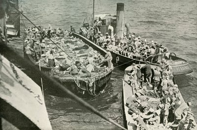 1919年，如何将伤者运送到医院的船只。 作者 不明