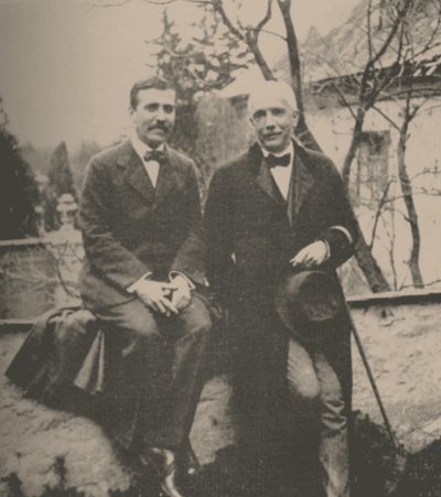 雨果·冯·霍夫曼斯塔尔（Hugo von Hofmannsthal）1874-1929和理查德·施特劳斯（Richard Strauss）1864-1949，1912年。 作者 不明