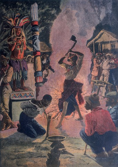 人类牺牲，1912年，美国路易斯安那州拉斐特 作者 不明