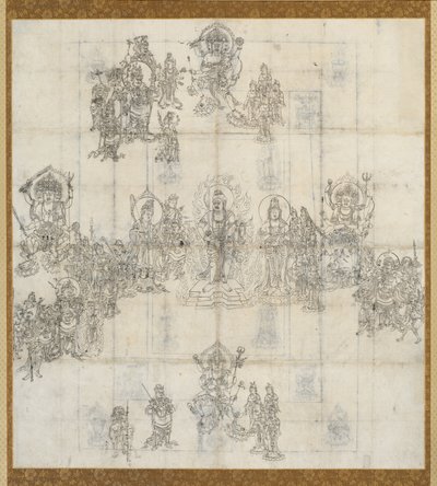 仁慈的国王佛陀曼陀罗的肖像素描祖佐，1100年代。 作者 不明