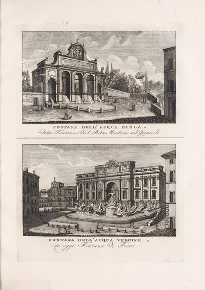Illustrasjon hentet fra boken Raccolta di vedute antiche e moderne della città di Roma e sue vicinanze av ukjent forfatter og utgitt av Presso Piale neg.e di stampe a S. Carlo al Corso (it, 1816) 作者 不明
