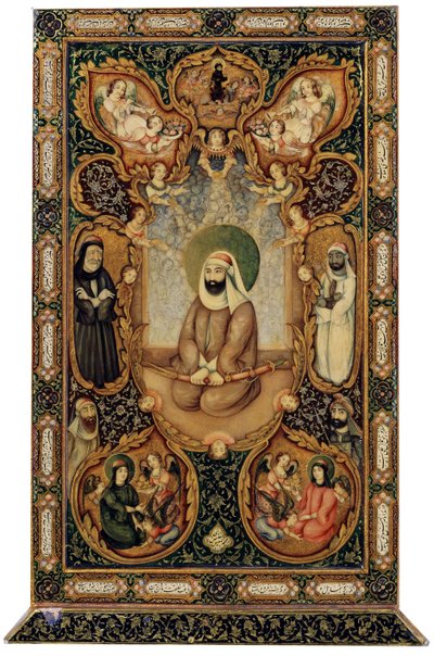 伊玛目·阿里·阿里·本·阿比·塔利布（Imam Ali Ali ibn Abi Talib）和他的儿子哈桑（Hasan）和侯赛因（Husayn），1871年。 作者 不明