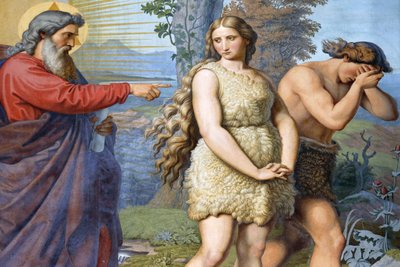 Imperial cathedral of Speyer. Paintings by Schraudolph. Adam and Eve, expulsion from Eden, Speyer, Germany 作者 不明