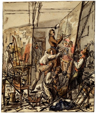 在1820年代的艺术家工作室 作者 不明