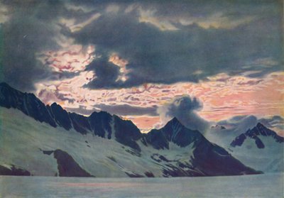 在黎明的曙光中：在高山峰谷上看到的绿色雾气，摄于1935年 作者 不明