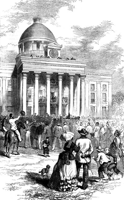 杰斐逊·戴维斯就职典礼，阿拉巴马州蒙哥马利市，1861年c1880年 作者 不明