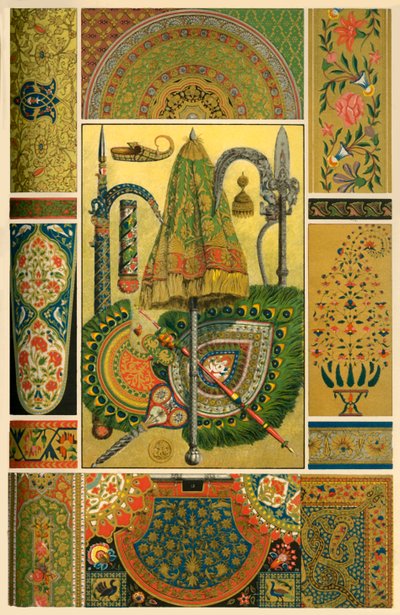 印度金属制品、刺绣、编织和绘画，1898年。 作者 不明