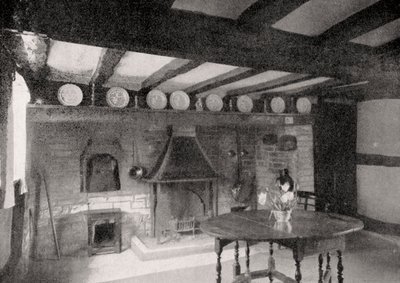 1924-1926年，英格兰沃里克郡埃文河畔斯特拉特福安妮·海瑟薇小屋的内部 作者 不明