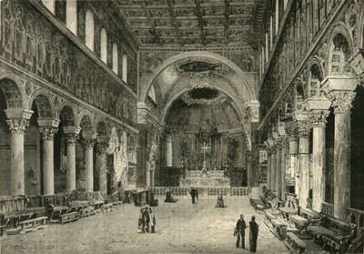 San Apollinare Nuovo内部，拉文纳，1890年。 作者 不明