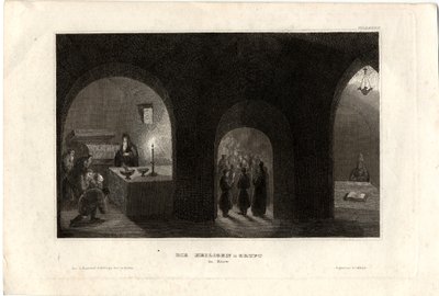 1850年基辅修道院的洞穴中的圣墓的内部视图 作者 不明
