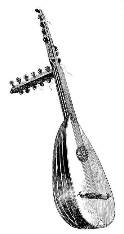 意大利的Theorbo，16世纪，1901年 作者 不明