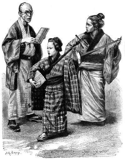 日本音乐家和商人，1895年 作者 不明