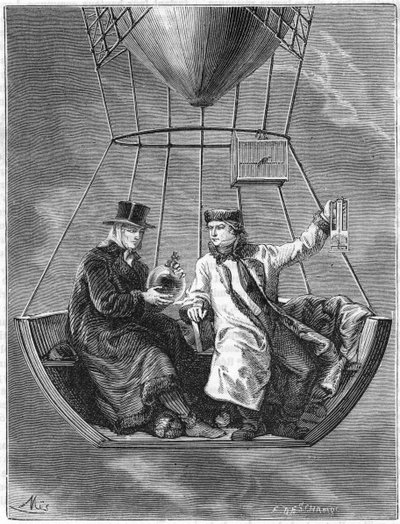 让·巴蒂斯特·比奥和约瑟夫·路易·盖·吕萨克（Joseph Louis Gay-Lussac），法国科学家，1804年1870年 作者 不明