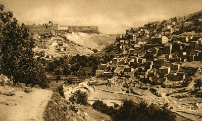 耶路撒冷-汲沦谷，西罗亚姆和城墙谷（c1918-c1939）。 作者 不明