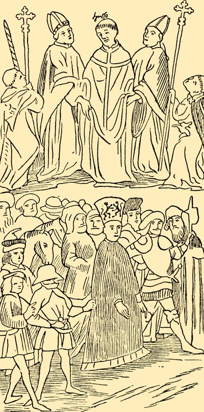 约翰·侯斯（John Huss）被判处死刑并导致其死刑，c1930年。 作者 不明