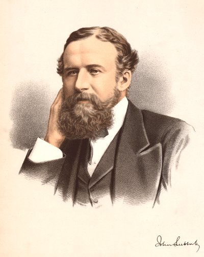 约翰·拉伯克（John Lubbock），第一任埃夫伯里男爵（Baron Avebury），英国银行家，考古学家，博物学家和政治家，c1880年 作者 不明