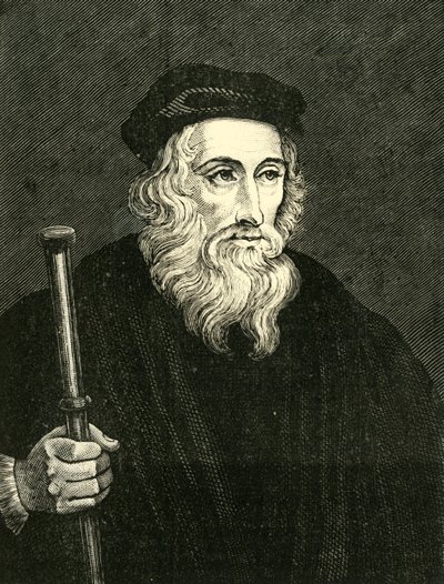 约翰·威克里夫（John Wyclif），1320年代-1384年，1890年。 作者 不明