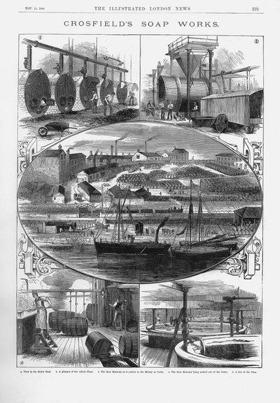 约瑟夫·克罗斯菲尔德父子制皂厂，位于柴郡沃灵顿，库里采石场，1886年 作者 不明