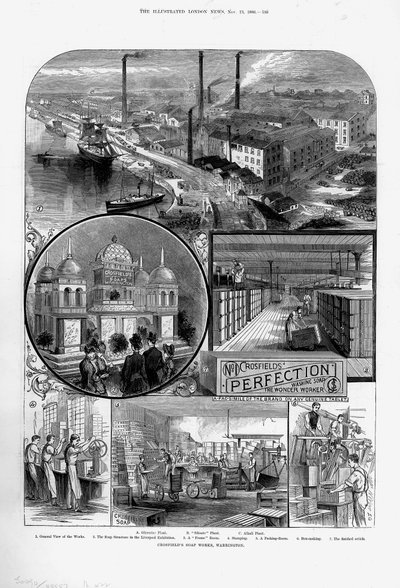 约瑟夫·克罗斯菲尔德父子制皂厂，位于柴郡沃灵顿，库里采石场，1886年 作者 不明