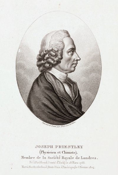 Joseph Priestley, English-American theologian and chemist, c 1780 作者 不明