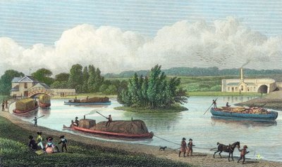 1828年伦敦帕丁顿盆地摄政运河交汇处 作者 不明