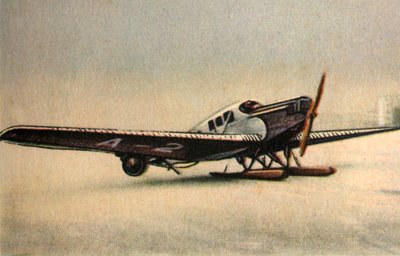 尚克斯F13 L飞机，有雪橇，1920年代，1932年。 作者 不明