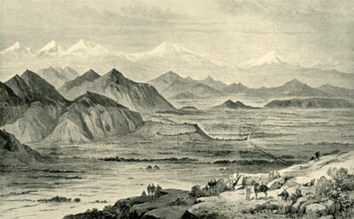喀布尔，从1879年10月8日在贝尼·希萨尔（Beni Hissar）英国营地上方的山丘上向北看，1901年。 作者 不明