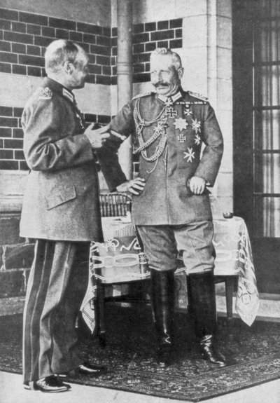 德国皇帝威廉二世和萨克森州弗雷德里克·奥古斯都三世，1918年6月 作者 不明