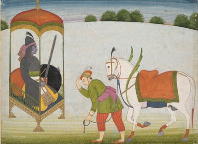 Kalki Avatar，《毗湿奴的未来化身：分散手稿的页》，ca。 1760-70。 作者 不明