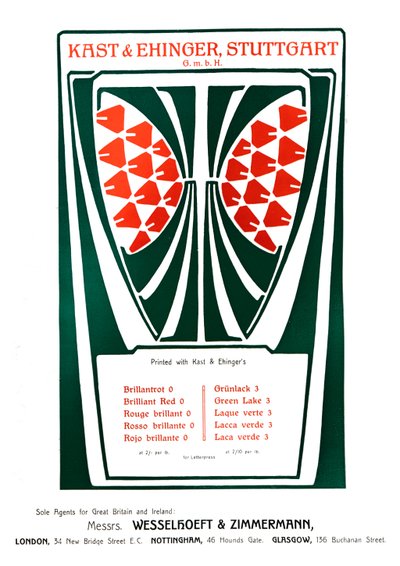 Kast＆Ehinger，斯图加特广告，1909年。 作者 不明