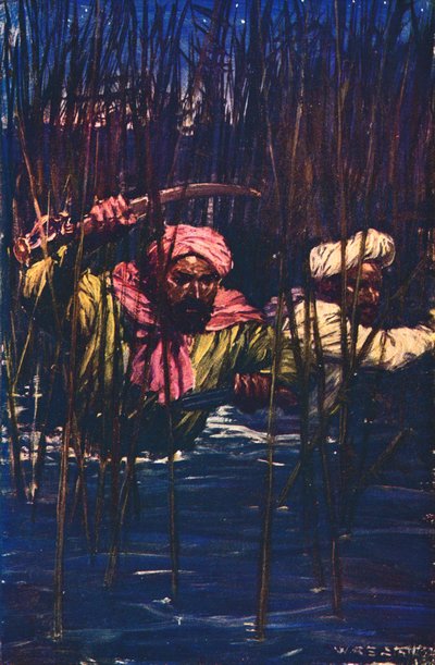 卡瓦那（Kavanagh）和库努吉（Kunuji）在沼泽中，1857年c1912年 作者 Unbekannt