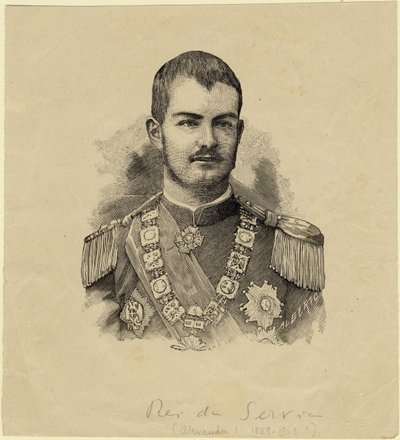 塞尔维亚亚历山大国王（1876-1903），c。 1889年 作者 不明