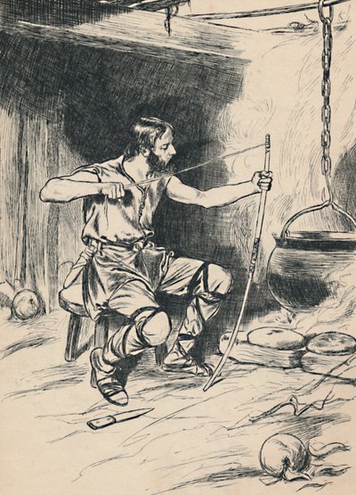 国王阿尔弗雷德·忘记蛋糕，c1907 作者 不明