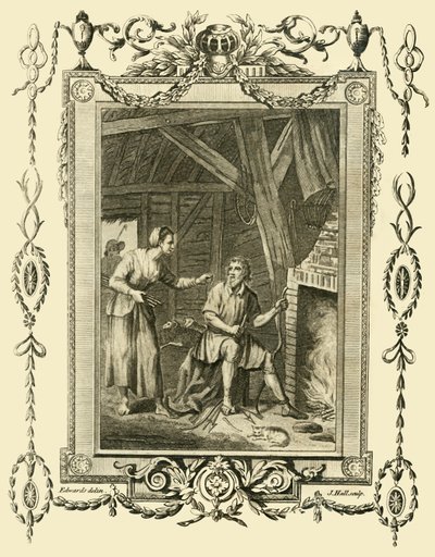 整洁的牧群人妻子以变相让国王阿尔弗雷德国王变相责骂，c878年，1783年。 作者 不明